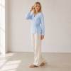 Light Blue Linen Wrap Top