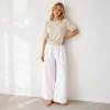 White Linen Wide-Leg Palazzo Pants
