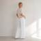 White Linen Wide-Leg Palazzo Pants