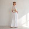 White Linen Wide-Leg Palazzo Pants