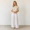 White Linen Wide-Leg Palazzo Pants
