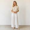 White Linen Wide-Leg Palazzo Pants