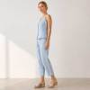 Light Blue Linen Sleeveless Top and Pants Set