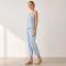 Light Blue Linen Sleeveless Top and Pants Set