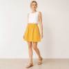 Mustard Yellow Linen Mini Skirt