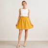 Mustard Yellow Linen Mini Skirt