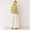 Green Tie-Front Linen Sleeveless Top
