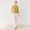 Green Tie-Front Linen Sleeveless Top