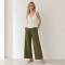 White Button-Front Linen Camisole Top