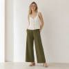 White Button-Front Linen Camisole Top
