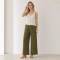 White Button-Front Linen Camisole Top
