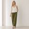 White Button-Front Linen Camisole Top