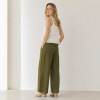White Button-Front Linen Camisole Top
