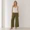 White Button-Front Linen Camisole Top