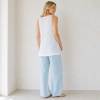 Light Blue Linen Casual Wide-Leg Pants