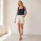 Navy Square Neck Linen Crop Top