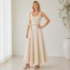Ivory Linen Sleeveless Crop Top