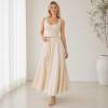 Ivory Linen Sleeveless Crop Top