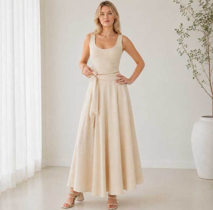 Ivory Linen Sleeveless Crop Top