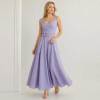 Lavender Linen Vacation Set with Crop Top and Wrap Maxi Skirt