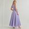 Lavender Linen Vacation Set with Crop Top and Wrap Maxi Skirt