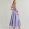 Lavender Linen Vacation Set with Crop Top and Wrap Maxi Skirt