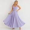 Lavender Linen Vacation Set with Crop Top and Wrap Maxi Skirt