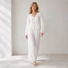 White Linen Vacation Set with Tie-Front Top and Wide-Leg Pants