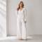 White Linen Vacation Set with Tie-Front Top and Wide-Leg Pants
