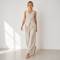 Natural Linen Vacation Set with Button Vest and Wide-Leg Pants