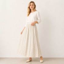Textured Linen Maxi Skirt