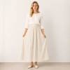 Textured Linen Maxi Skirt