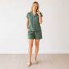 Women's Linen Lounge Shirt | Relaxed Button Front Linen Top | KOSSR