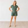 Women's Linen Lounge Shirt | Relaxed Button Front Linen Top | KOSSR