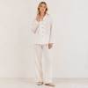 White Linen Lounge Button-Up Top