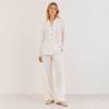White Linen Lounge Button-Up Top