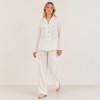 White Linen Lounge Button-Up Top