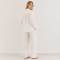 White Linen Lounge Button-Up Top