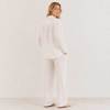 White Linen Lounge Button-Up Top