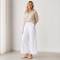 White Linen Wide-Leg Casual Pants