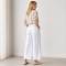 White Linen Wide-Leg Casual Pants
