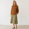 Rust Brown Linen Button Jacket