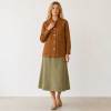 Rust Brown Linen Button Jacket
