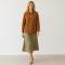 Rust Brown Linen Button Jacket