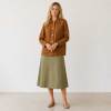 Rust Brown Linen Button Jacket