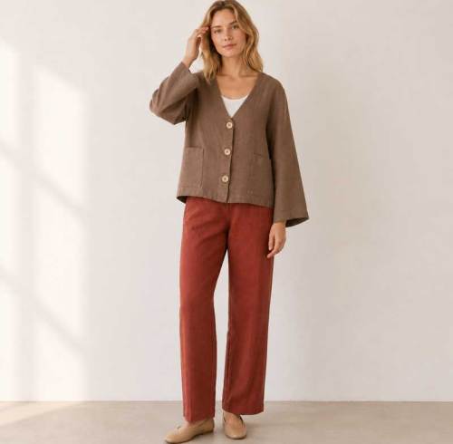 Women's Relaxed Linen Jacket