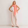 Soft Coral Linen Scarf for Women | Lightweight Summer Linen Wrap