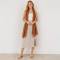 Warm Brown Linen Scarf for Women | Lightweight Linen Wrap
