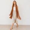 Warm Brown Linen Scarf for Women | Lightweight Linen Wrap