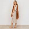 Warm Brown Linen Scarf for Women | Lightweight Linen Wrap